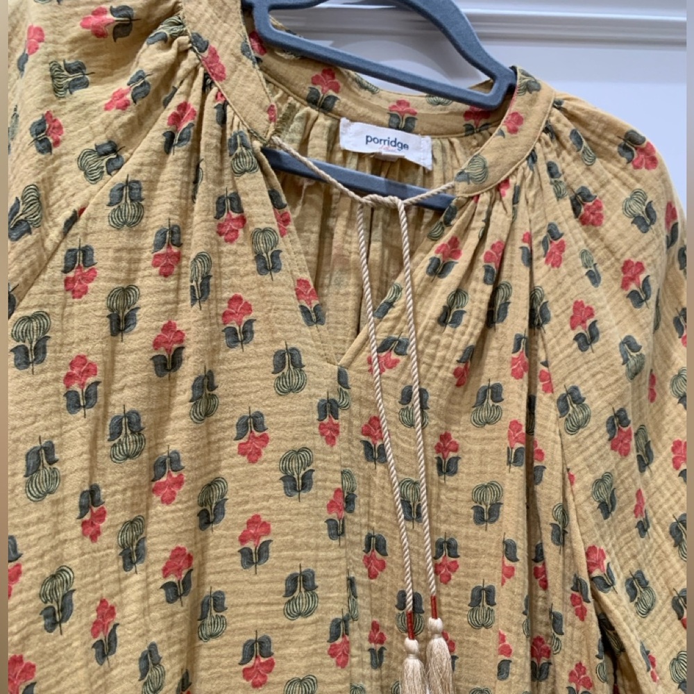 Women's Floral Print Top - yellow and Red